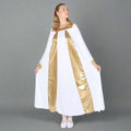 Danzcue Praise Shimmery Long Sleeve Dress - White/Gold