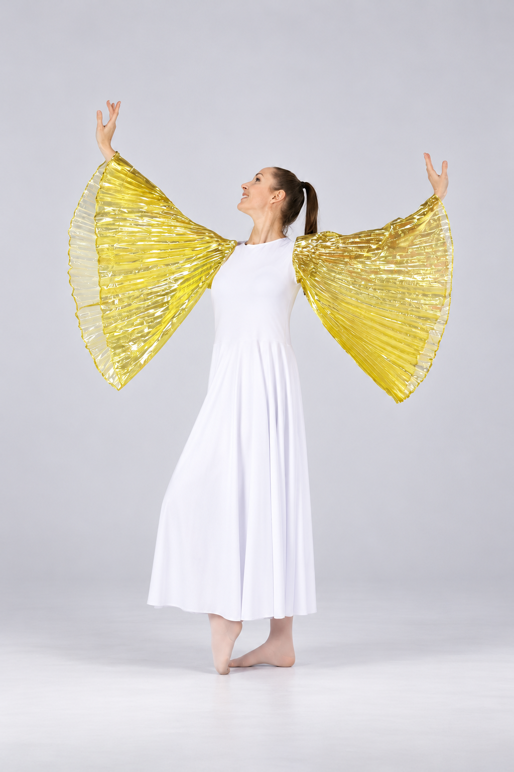 Women's Metallic Wing Sleeve Praise Dance Dress