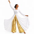 Flowing Cross Dress with Metallic Inner Layer
