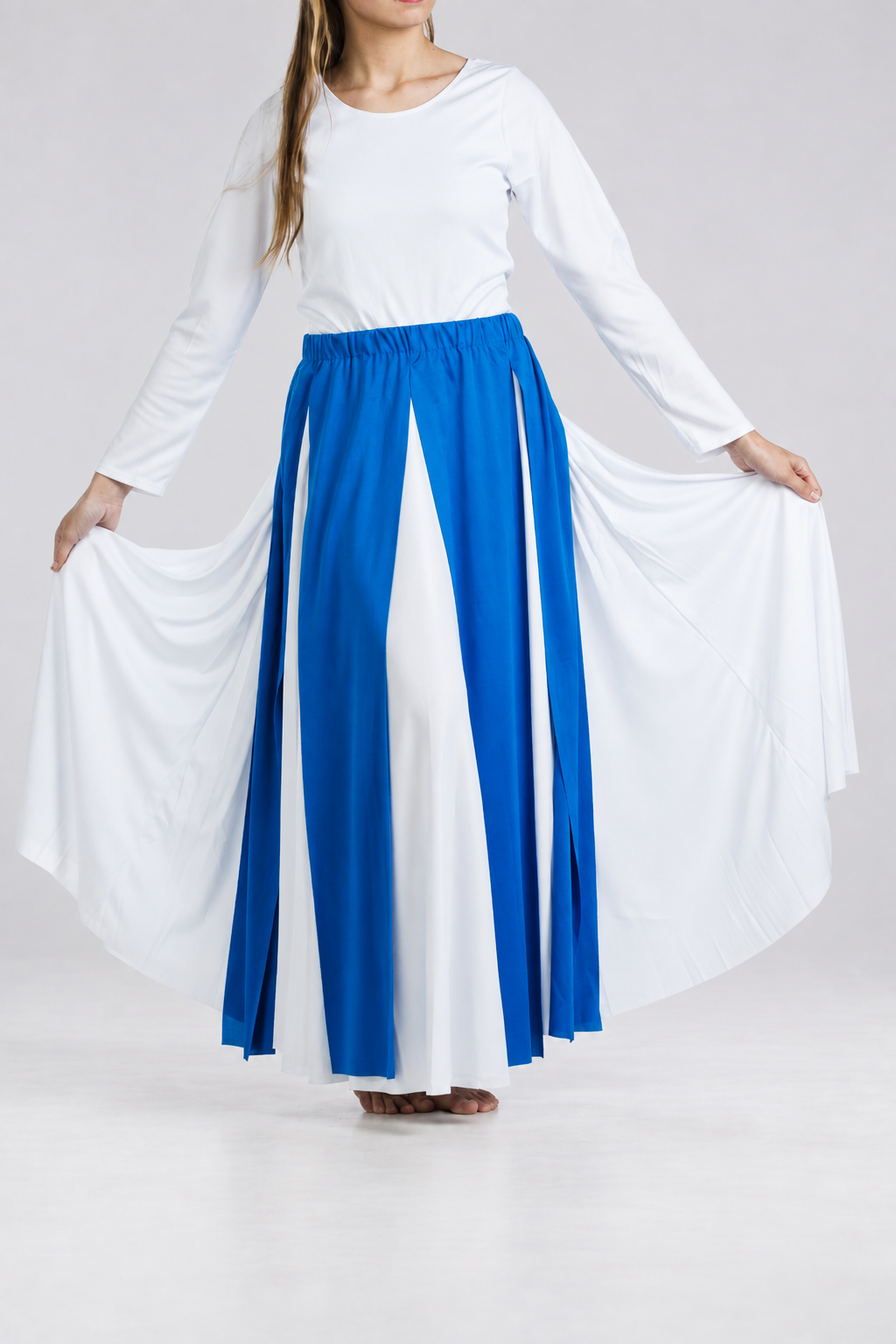 Elastic Waist Layered Lame Dance Skirt