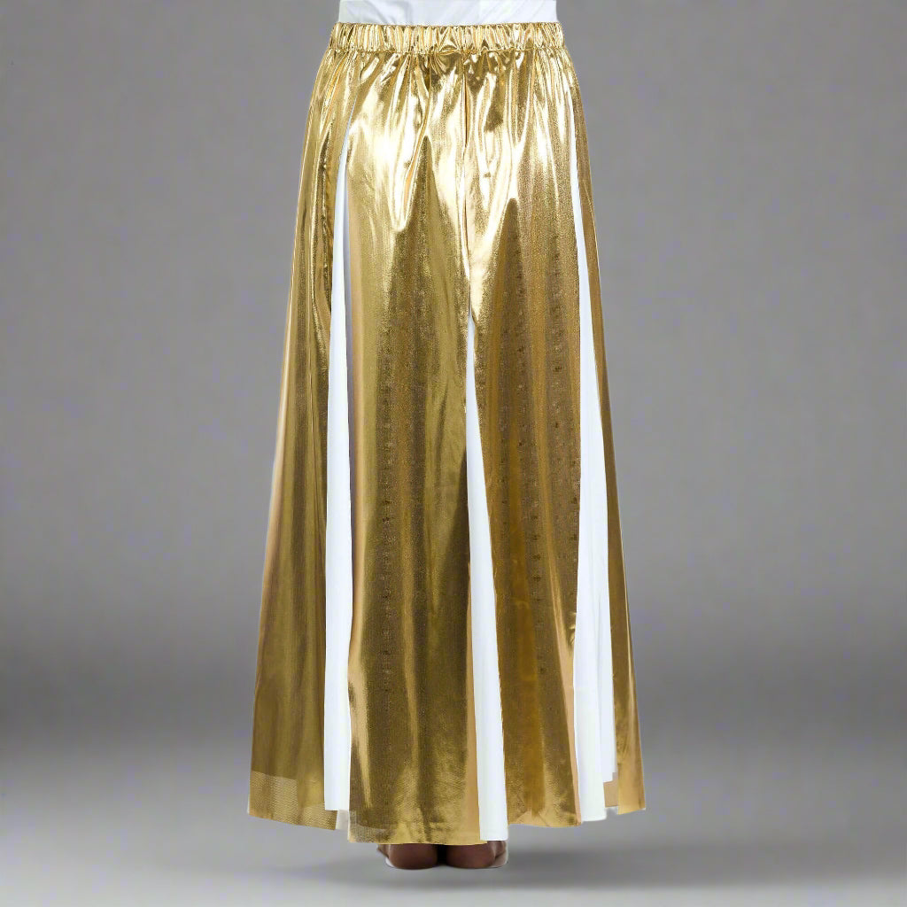 Elastic Waist Layered Lame Dance Skirt
