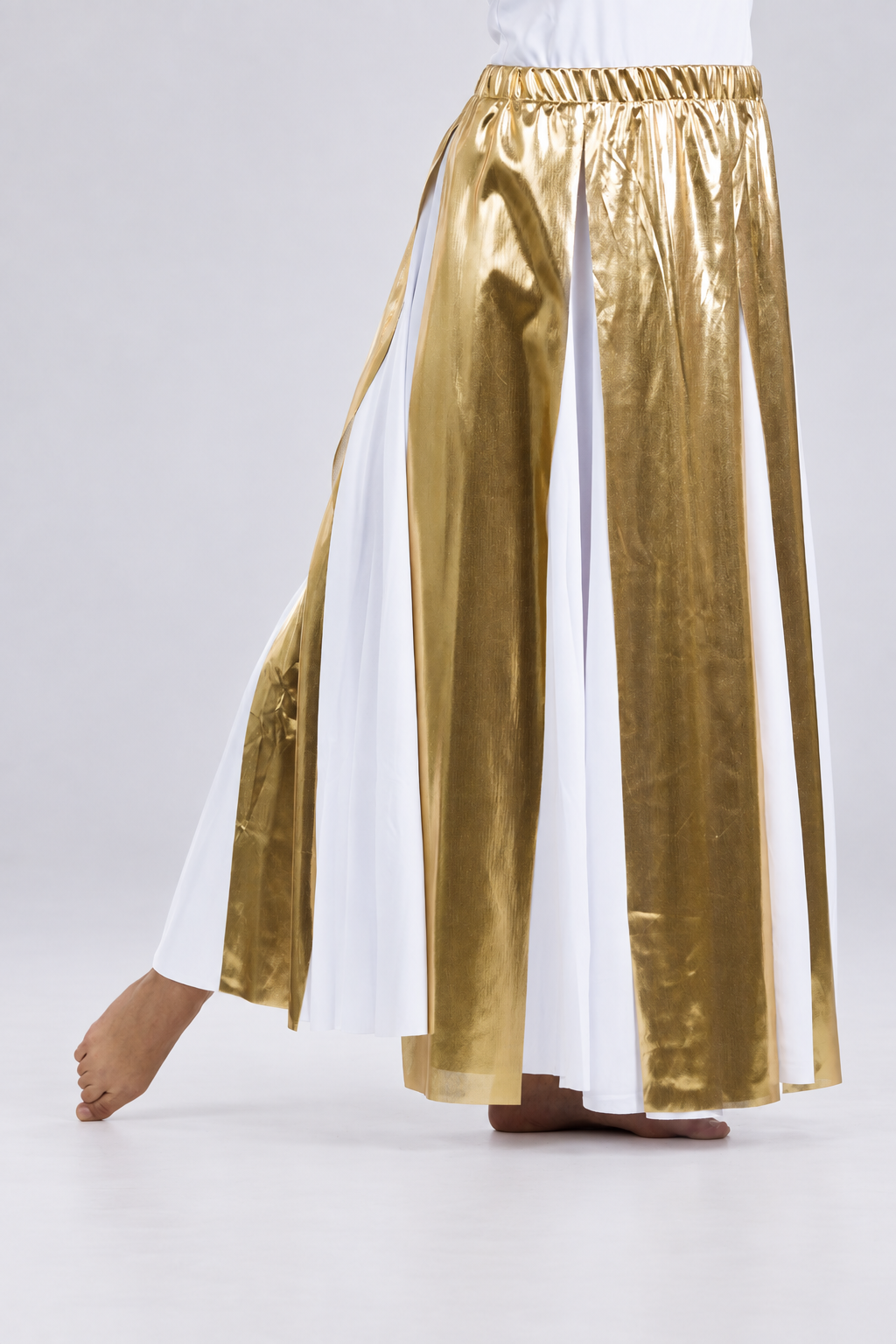 Elastic Waist Layered Lame Dance Skirt