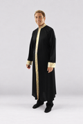 Metallic Trim Long Sleeve Mens Robe