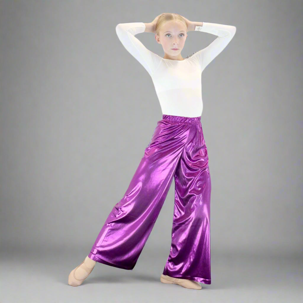 Pull-On Unisex Pants - Metallic Deep Purple
