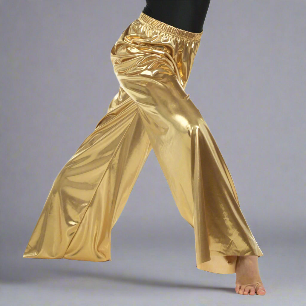 Pull-On Unisex Pants - Metallic Gold
