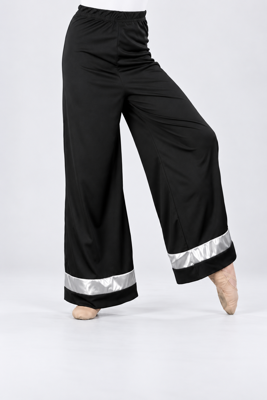 Girls' Metallic Hem Trim Wide-Leg Praise Dance Pants