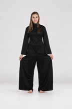 Womens Long Sleeve Wide Leg Jumpsuit