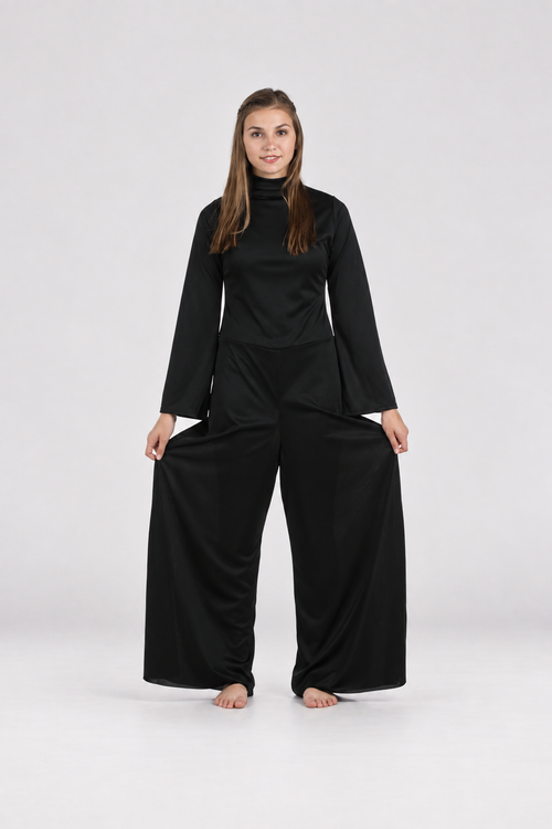 Womens Long Sleeve Wide Leg Jumpsuit