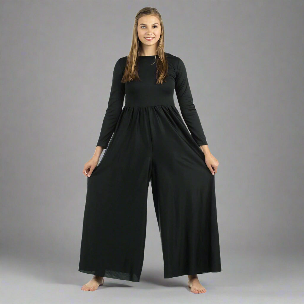 Danzcue Praise Dance Long Sleeve Crew Neck Jumpsuit