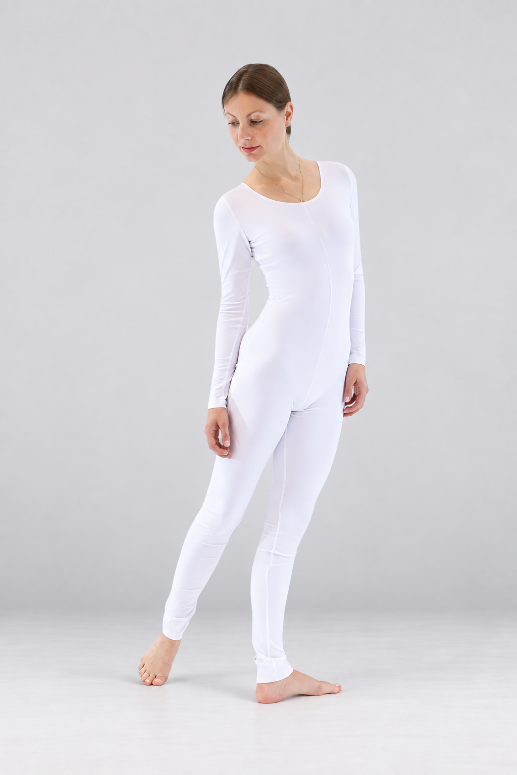 Round Neck Long Sleeve Full Body Unitard