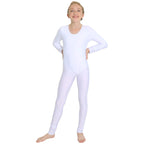 Danzcue Nylon Full Body Child Unitard - White