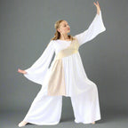 2-pc Set Danzcue Celebration of Spirit Palazzo Pants With Shimmery Asymmetrical Praise Dance Tunic