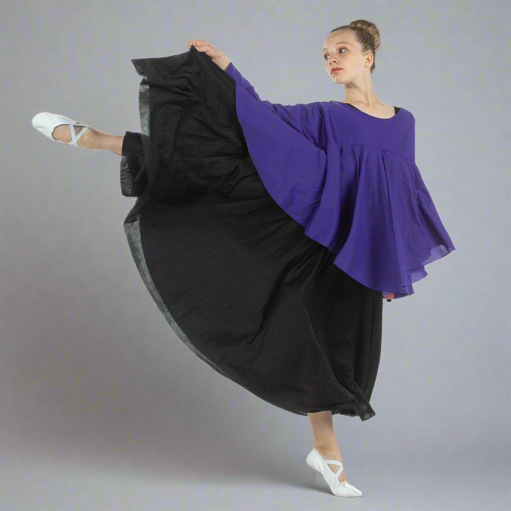 Child Angel Wing Liturgical Dance Drapey Pullover - Deep Purple