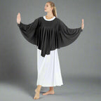 Angel Wing Liturgical Dance Drapey Pullover - Black