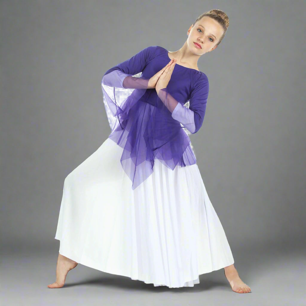 Child Ministry Dance Chiffon Skirted Tunic - Deep Purple