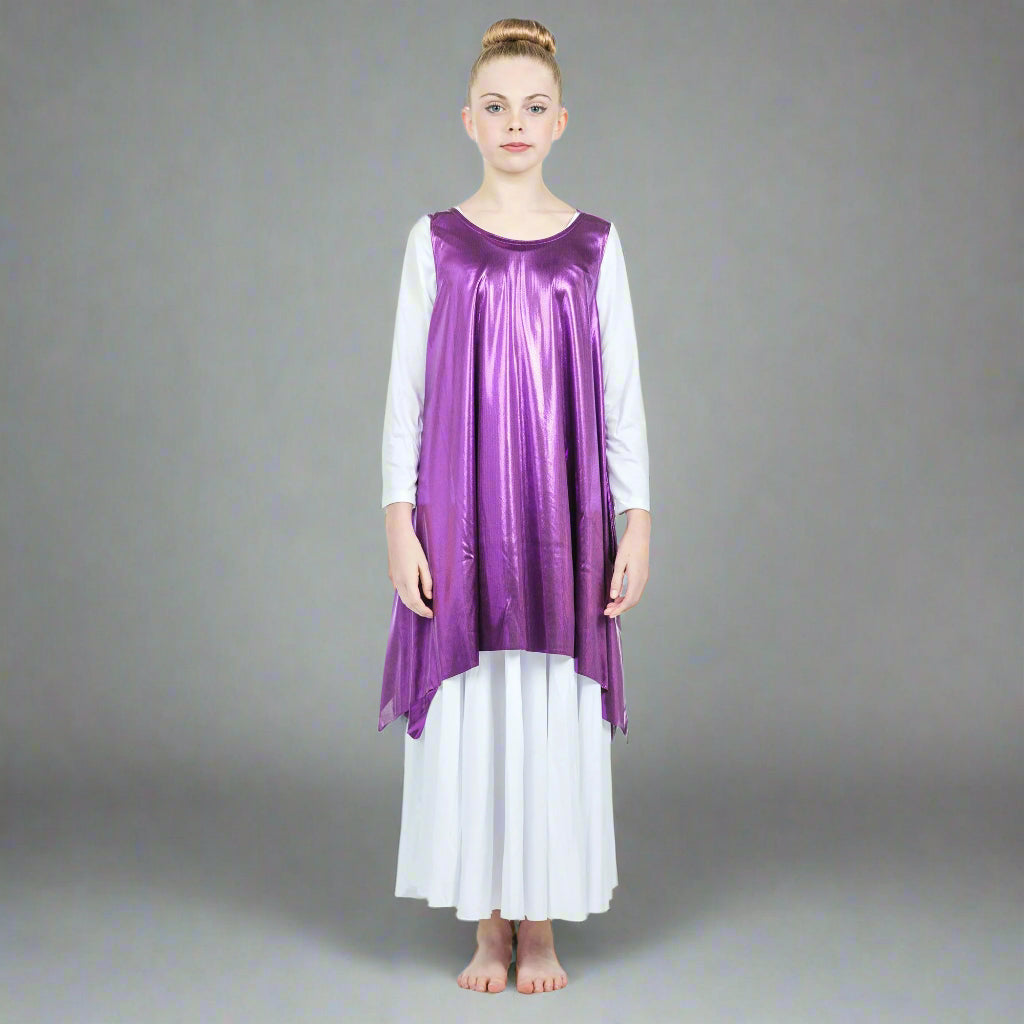 Child Celebration of Spirit Drapey Praise Dance Tunic Tank Pullover - Deep Purple