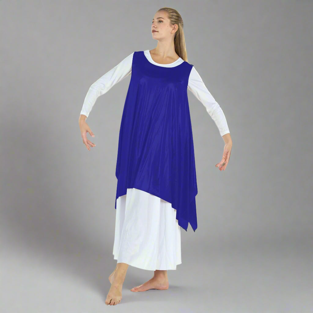 Celebration of Spirit Drapey Praise Dance Tunic Tank Pullover - Bright Royal