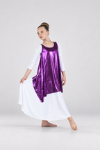 Child Shiny Layered Dance Tunic Tank Pullover