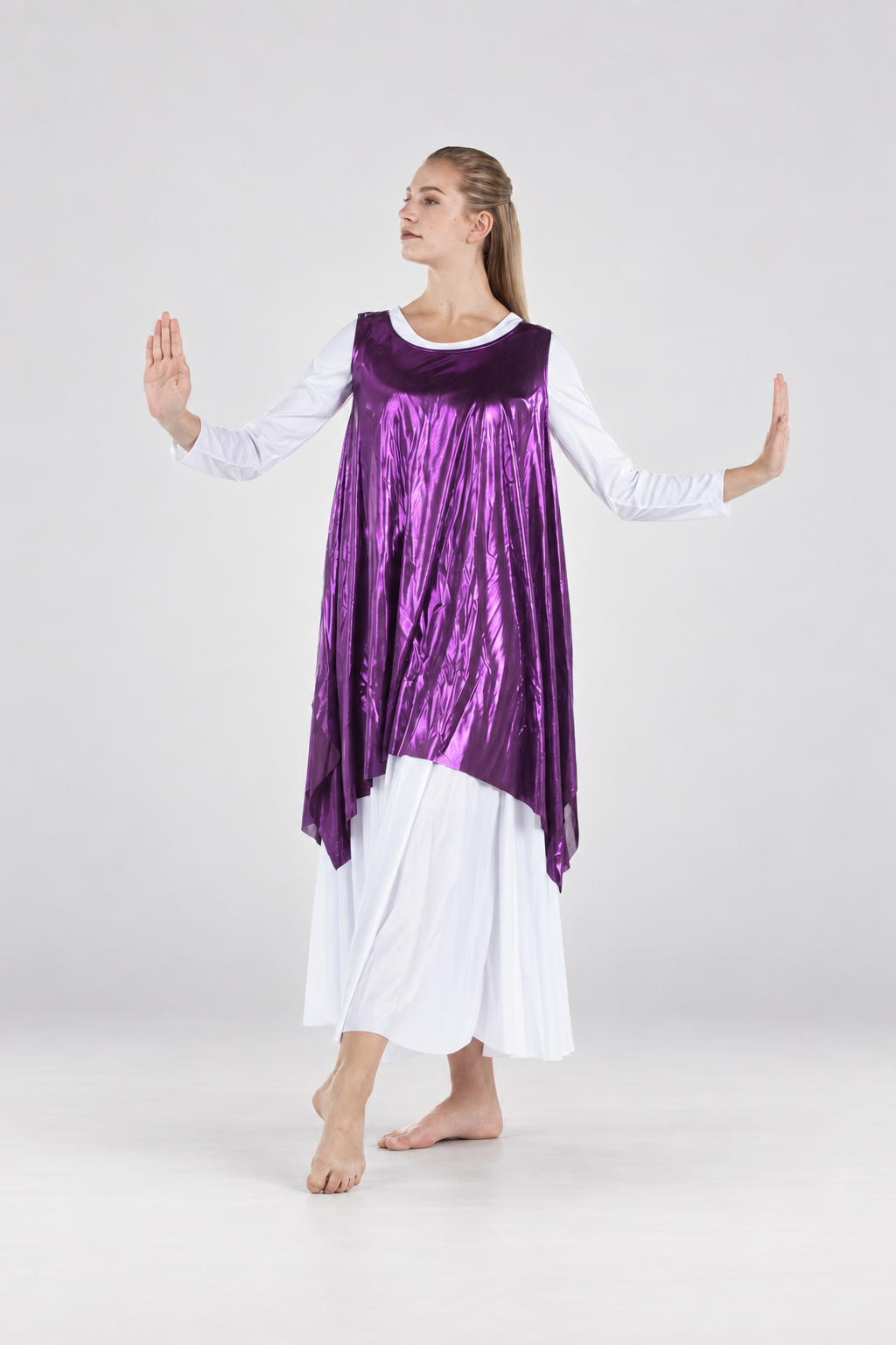 Shiny Layered Dance Tunic Tank Pullover (dress not included）
