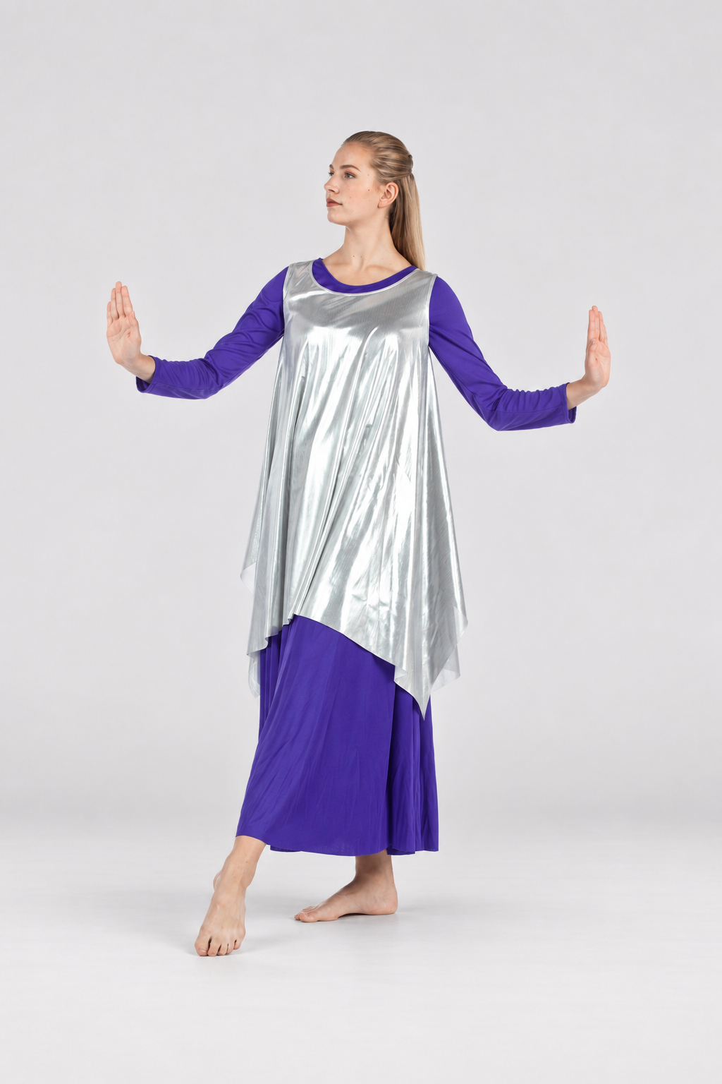 Shiny Layered Dance Tunic Tank Pullover (dress not included）