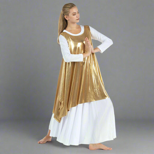 Celebration of Spirit Drapey Praise Dance Tunic Tank Pullover - Gold