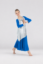 Child Shiny Layered Dance Tunic Tank Pullover