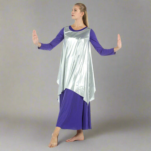 Celebration of Spirit Drapey Praise Dance Tunic Tank Pullover - Silver