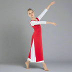 Child Worship Dance Tunic with Side Slits (white dress not included) - Scarlet