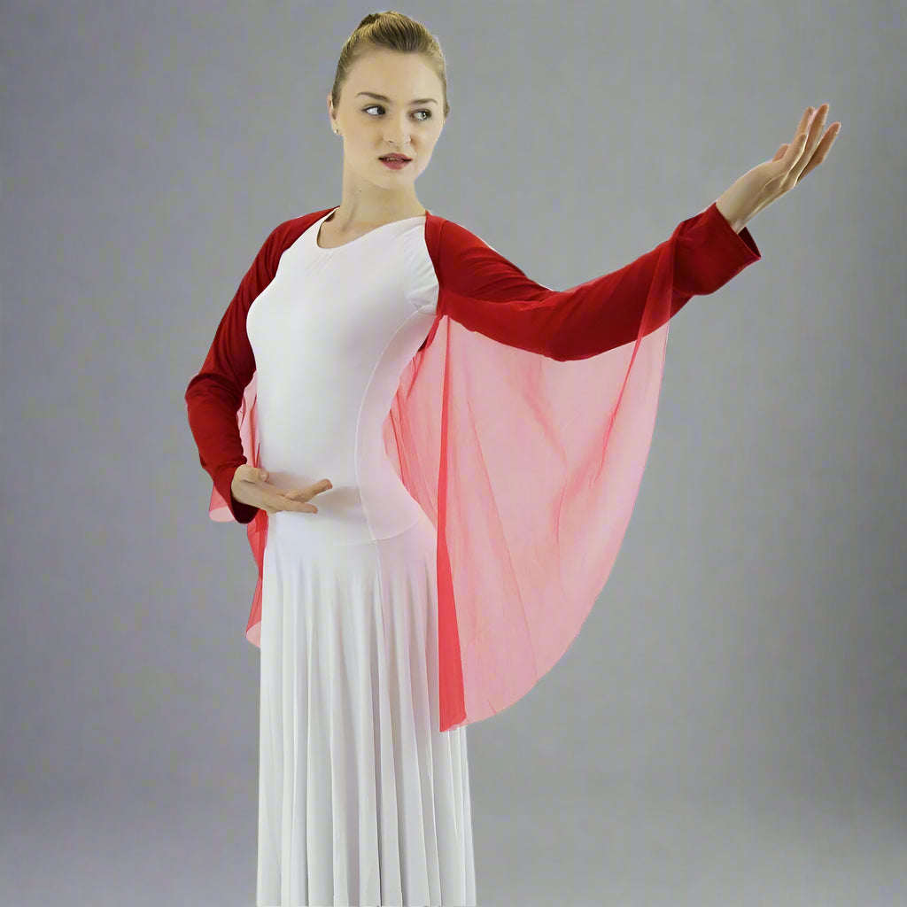 Danzcue Worship Dance Angel Wing Shrug - Scarlet