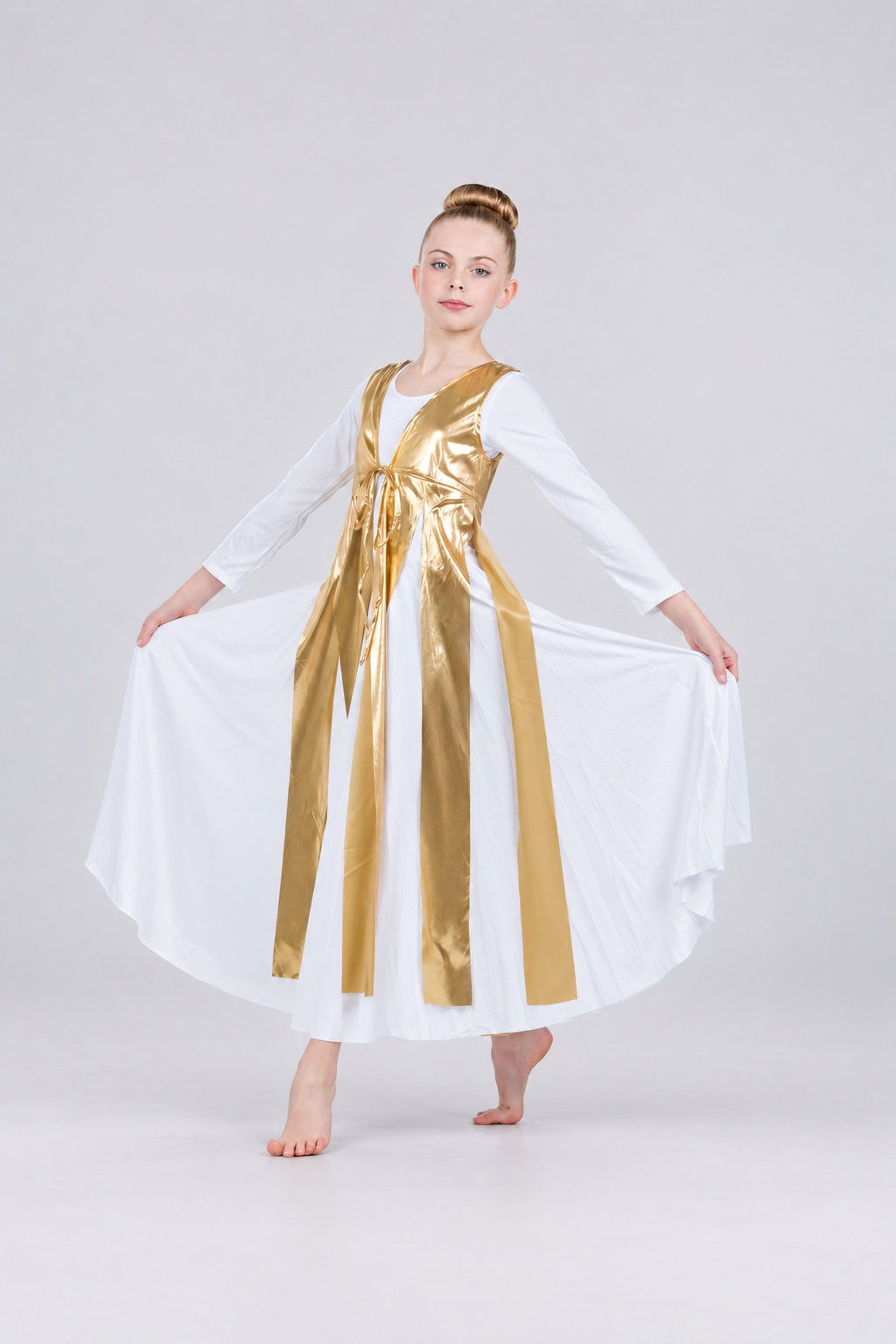 Child Split Shiny Metallic Streamer Tunic