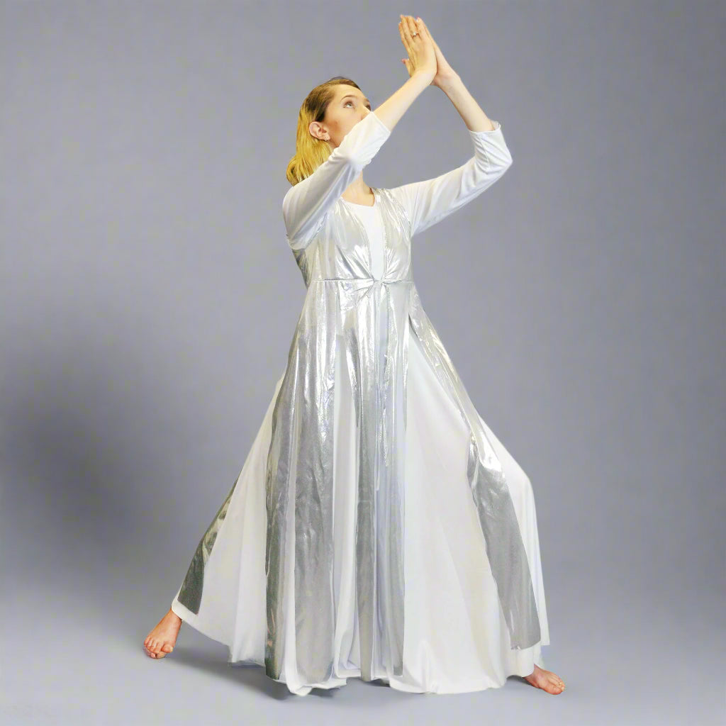 Danzcue Praise Dance Metallic Streamer Tunic (dress not included) - Silver