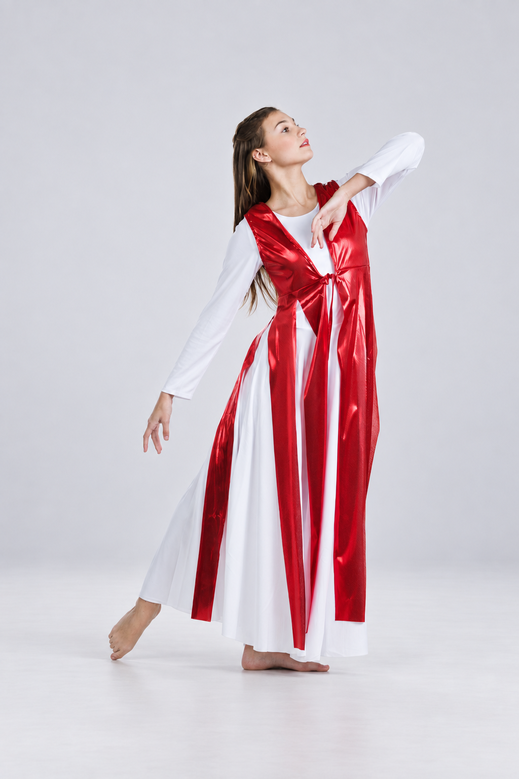 Split Shiny Metallic Streamer Tunic