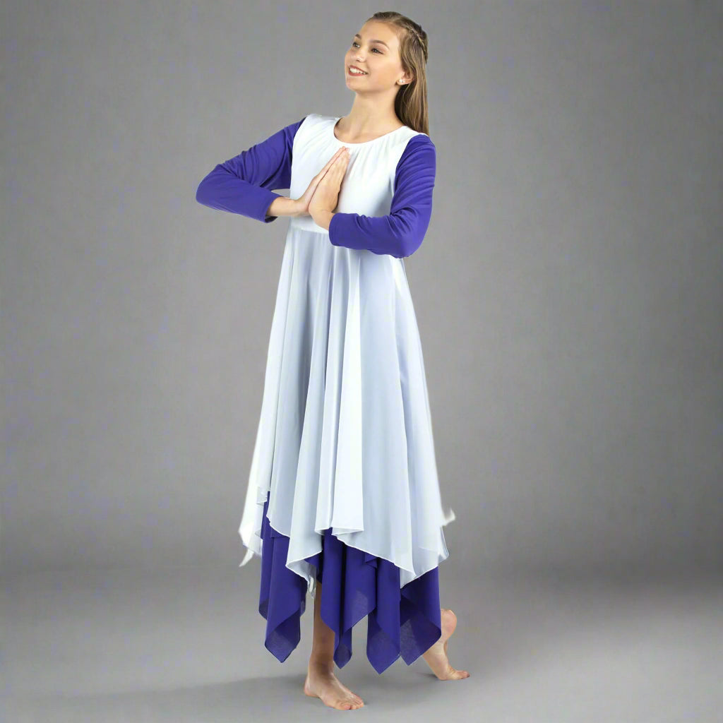 Flowy Sleeveless Dance Tunic (dress not included) White / 2XL-3XL-Adult