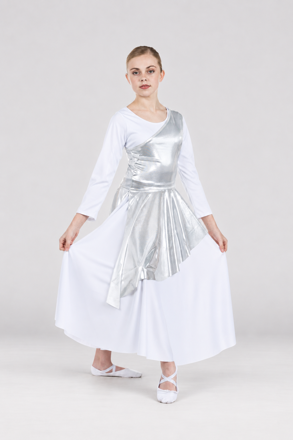 Child Diagonal Cut Flowy Dance Tunic (dress not included)