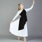 Danzcue Asymmetrical Praise Dance Tunic (dress not included) - Black
