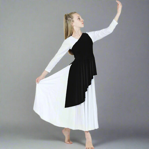 Danzcue Asymmetrical Praise Dance Tunic (dress not included) - Black