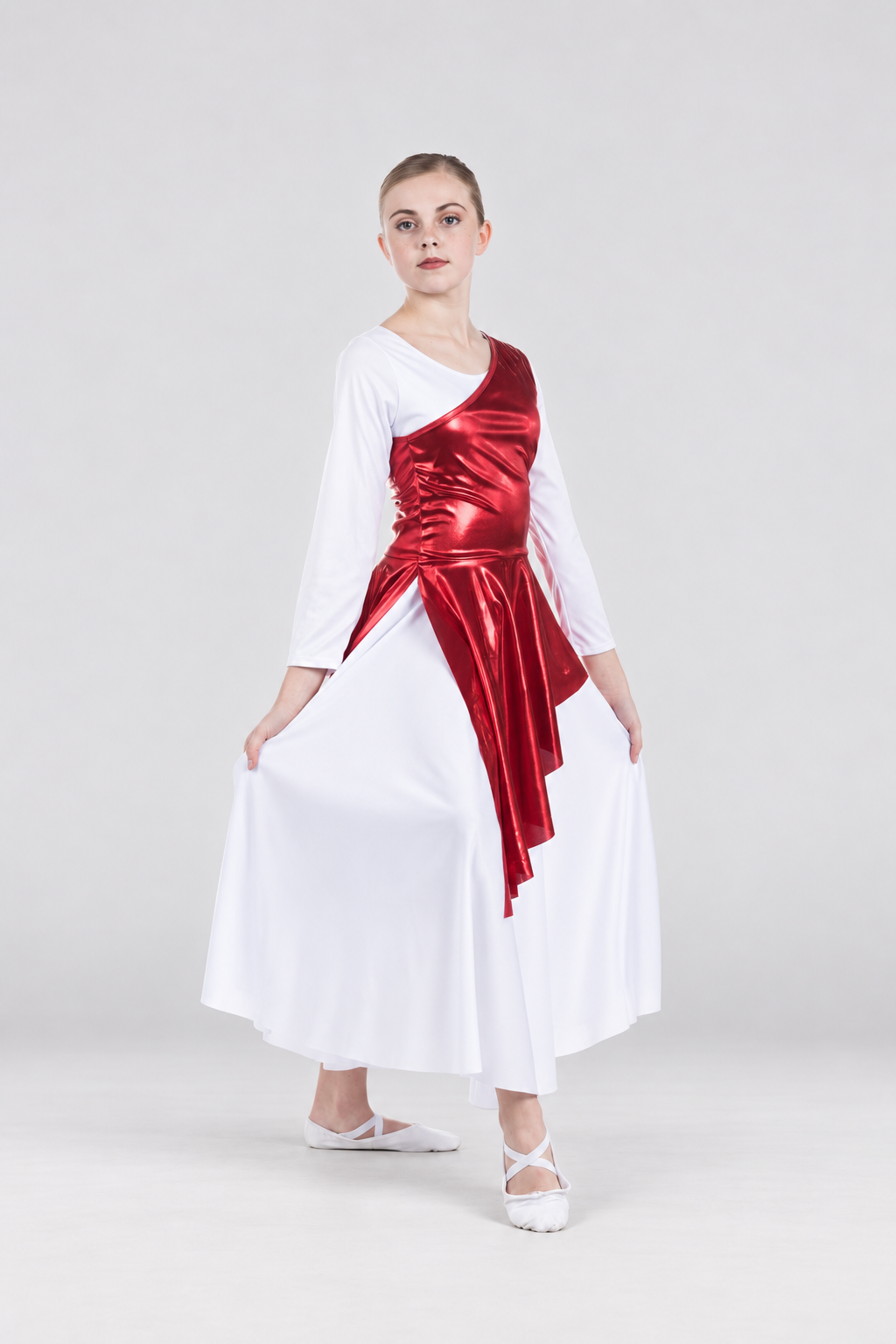 Child Diagonal Cut Flowy Dance Tunic (dress not included)