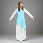 Danzcue Asymmetrical Praise Dance Tunic (dress not included) - Aqua Blue