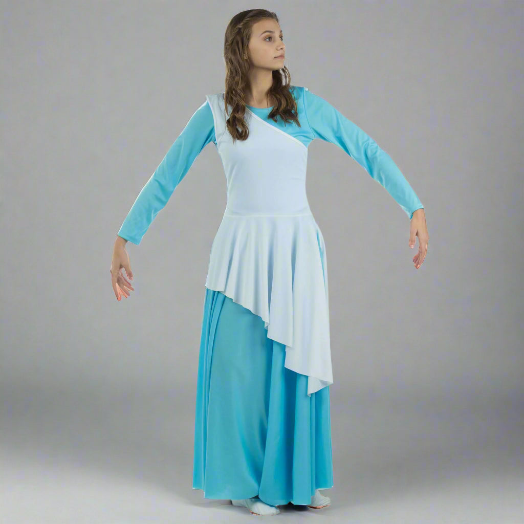 Danzcue Asymmetrical Praise Dance Tunic (dress not included) - White