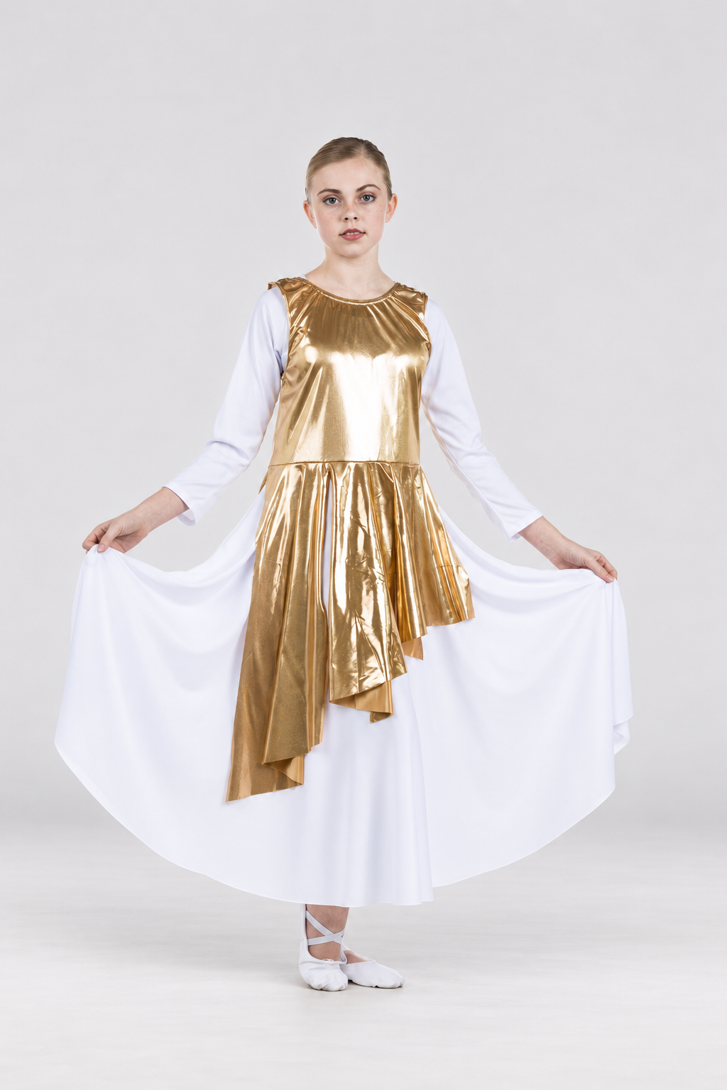 Child Asymmetrical Metallic Tunic (dress not included)