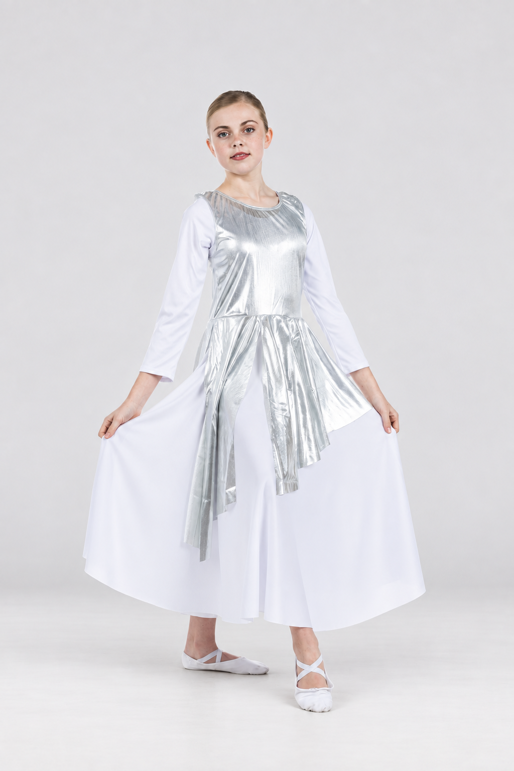 Child Asymmetrical Metallic Tunic (dress not included)