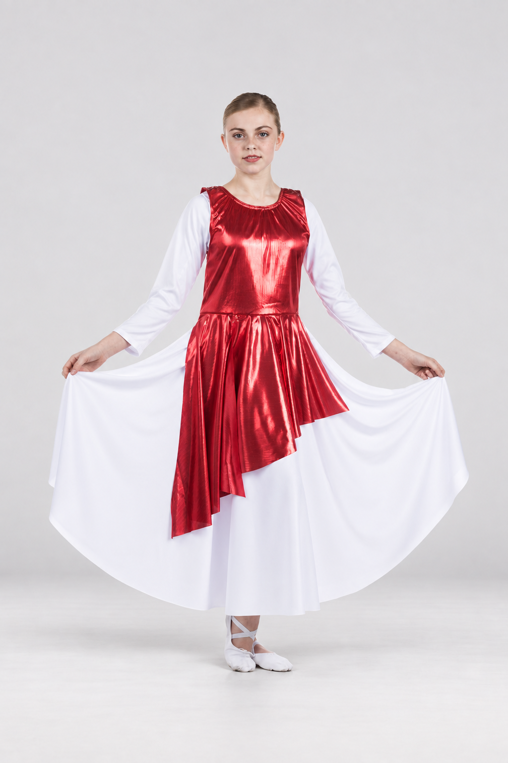 Child Asymmetrical Metallic Tunic (dress not included)