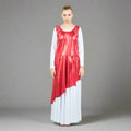 Danzcue Asymmetrical Metallic Praise Dance Tunic - Scarlet