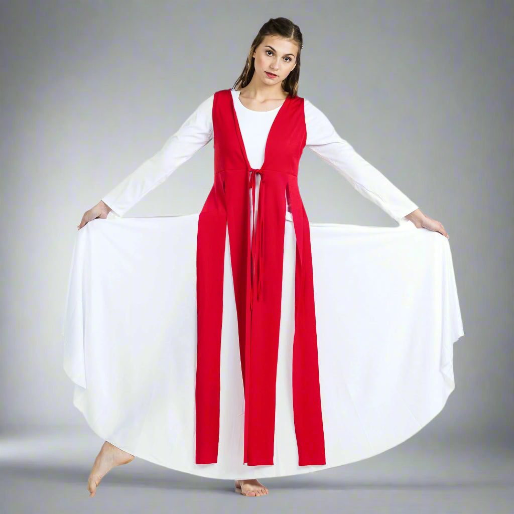 Danzcue Worship Dance Streamer Tunic (Dress not Included) - Scarlet