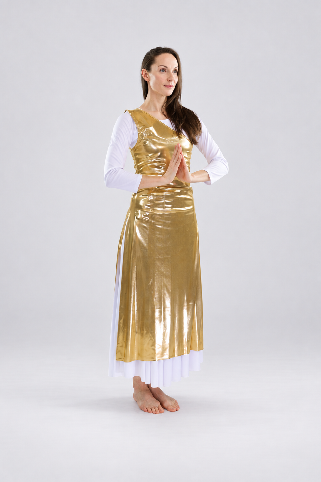 Diagonal Metallic Panel Dance Tunic