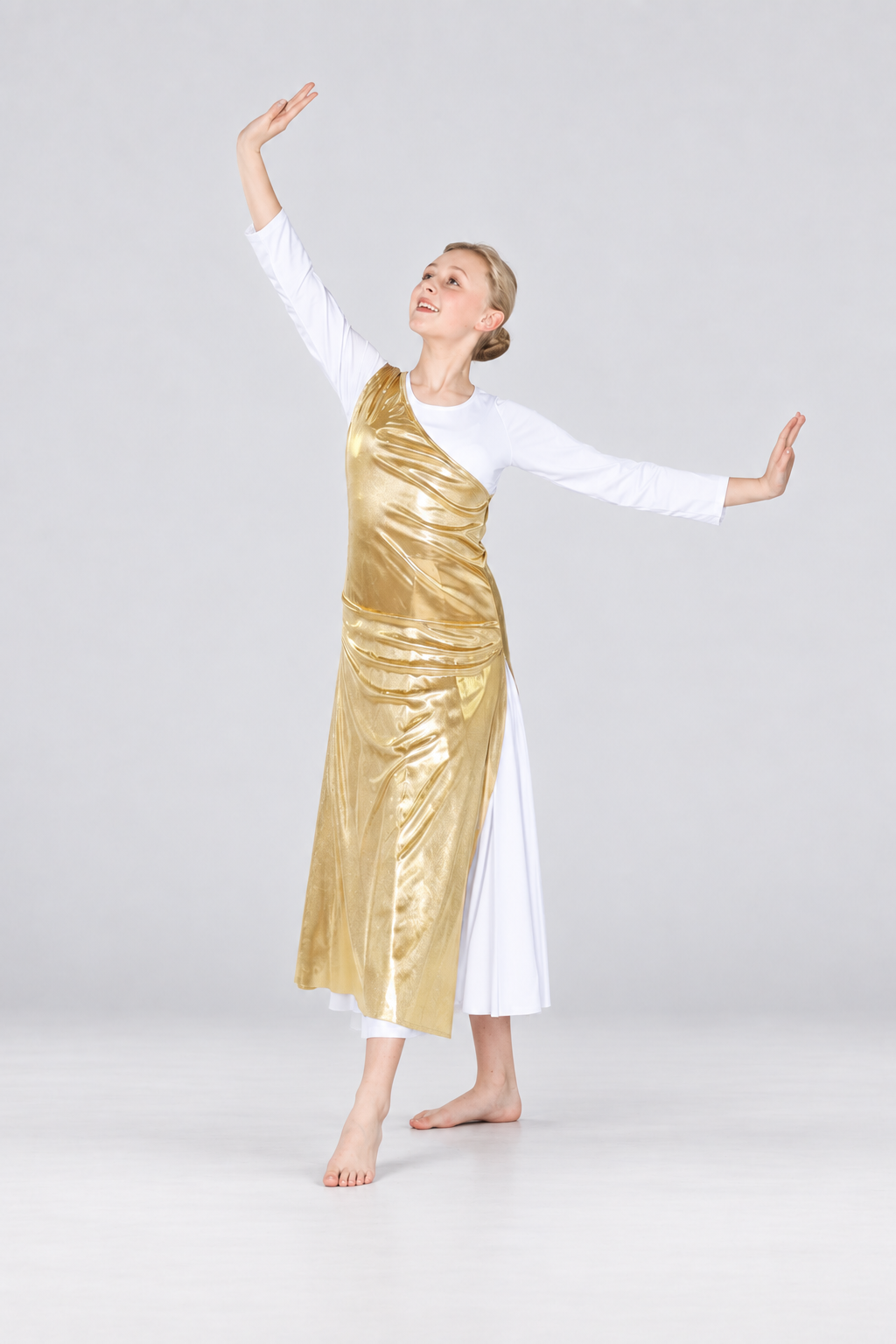 Child Diagonal Metallic Panel Dance Tunic