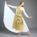 Danzcue Worship Dance Tunic with Side Slits(white dress not included) - Gold