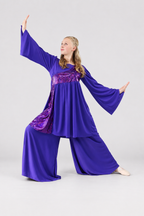 Flared Sleeve Sequin Dance Top