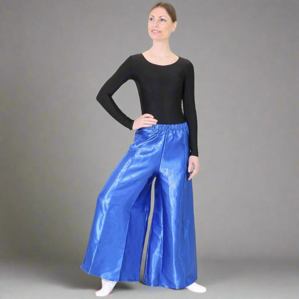 Shiny Flowy Wide Leg Dance Pants
