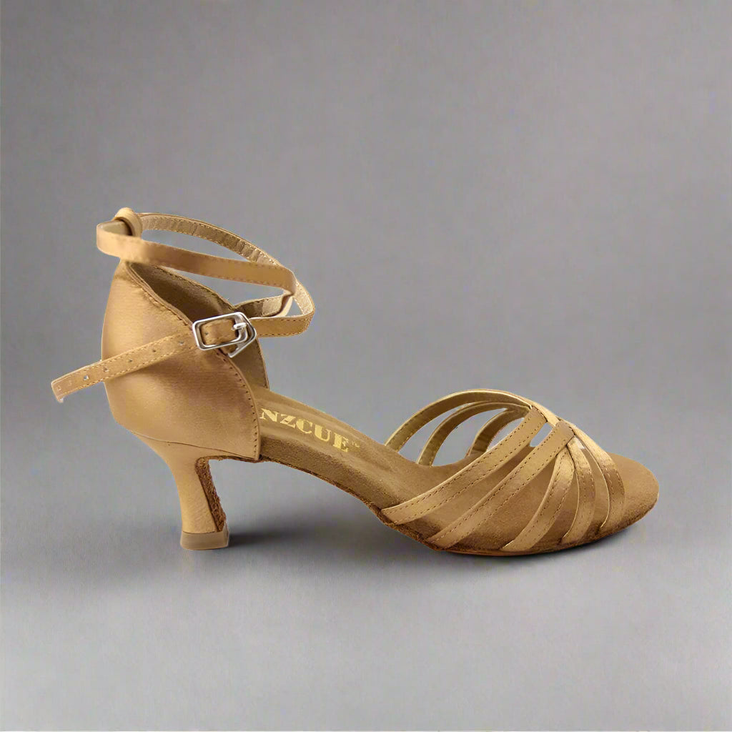 Danzcue "Stella" Satin Open Toe Ballroom Shoes